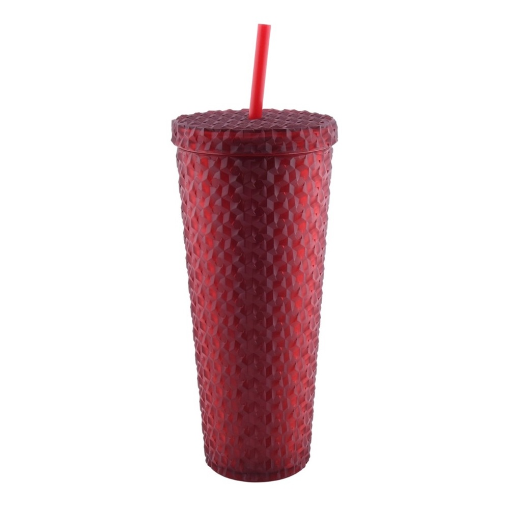 Holiday Time Textured tumbler, double wall, matte red